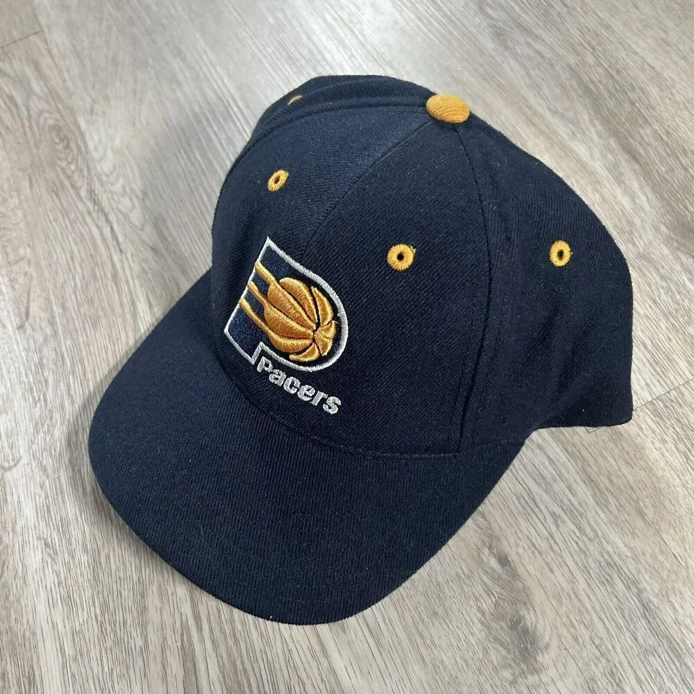 Vintage Puma‎ Indiana Pacers Hat Snapback NBA Basketball Wool Blend Blue Cap